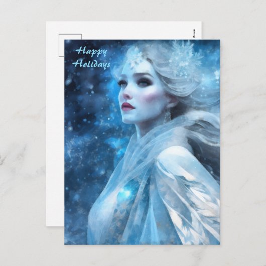 エテリアル凍っていスノウクイーンファンタジーアート シーズンポストカード (正面/裏面)