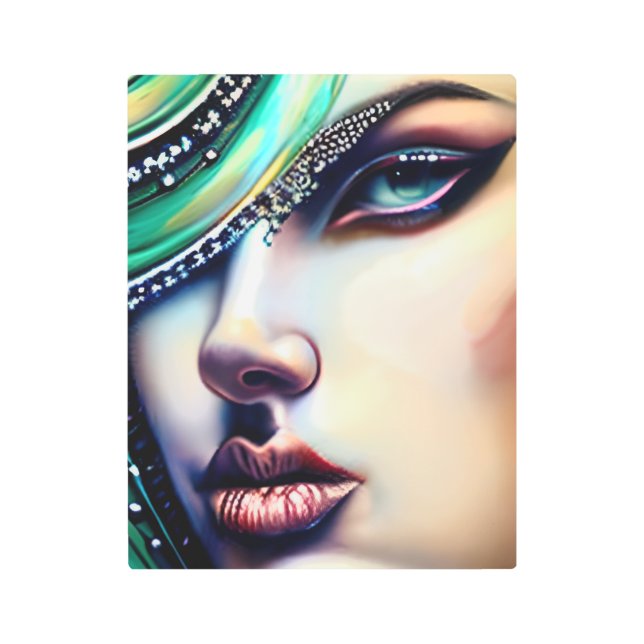 エテリアル美しいスパークリー宝石 メタルプリント (正面)