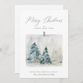 エテリアル・ライト・ウィン霜の降りたター雪景色クリスマス シーズンカード (正面/裏面)