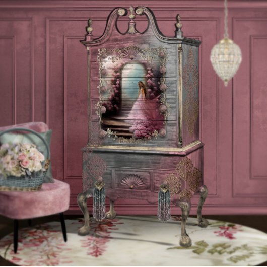 エテリアーエレガントル階段ポートレートアート 薄葉紙