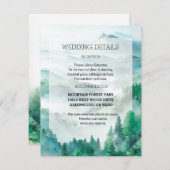 エテリアールグリーンと白の彫刻の山々 エンクロージャーカード (正面/裏面)