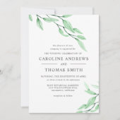 エテリアールグリーン |ボエレガントタニ葉カル結婚 招待状 (正面)