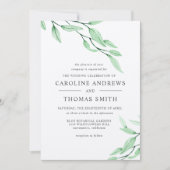 エテリアールグリーン |ボエレガントタニ葉カル結婚 招待状 (正面)