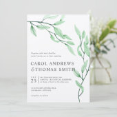 エテリアールグリーン |垂直植物学葉結婚のs 招待状 (スタンド正面)