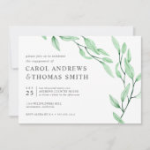 エテリアールグリーン | Chic Botanical婚約パーティ 招待状 (正面)