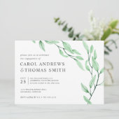 エテリアールグリーン | Chic Botanical婚約パーティ 招待状 (スタンド正面)