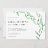 エテリアールグリーン | Chic Botanical 葉結婚s 招待状 (正面)