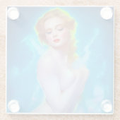 エテリアール女神ポートレート – シュルレアルファンタジー ガラスコースター (裏面)