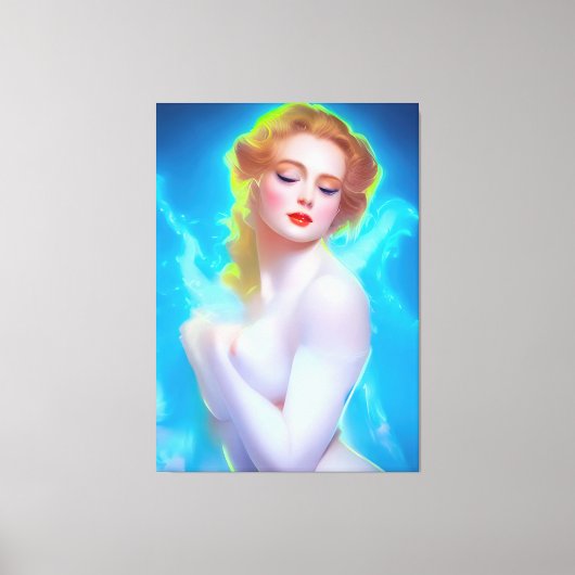 エテリアール女神ポートレート – シュルレアルファンタジー キャンバスプリント (正面)