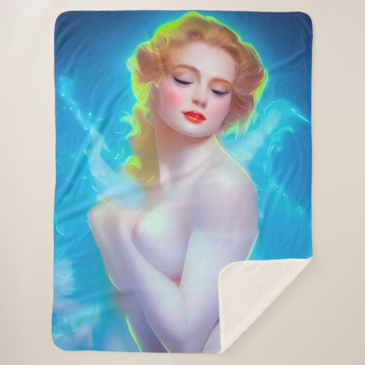 エテリアール女神ポートレート – シュルレアルファンタジー シェルパブランケット (正面)