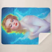 エテリアール女神ポートレート – シュルレアルファンタジー シェルパブランケット (正面(横))