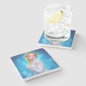 エテリアール女神ポートレート – シュルレアルファンタジー ストーンコースター (横)