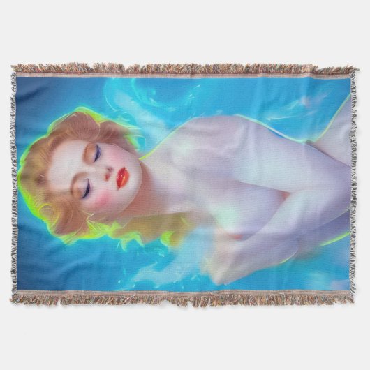 エテリアール女神ポートレート – シュルレアルファンタジー スローブランケット (正面)