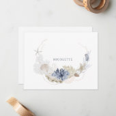 エテリアール沿岸コーラルシーシェルカップル ノートカード (正面/裏面インサイチュ)