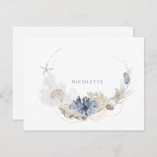 エテリアール沿岸コーラルシーシェルカップル ノートカード (正面/裏面)