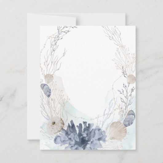 エテリアール沿岸コーラルシーシェルカップル ノートカード (裏面)