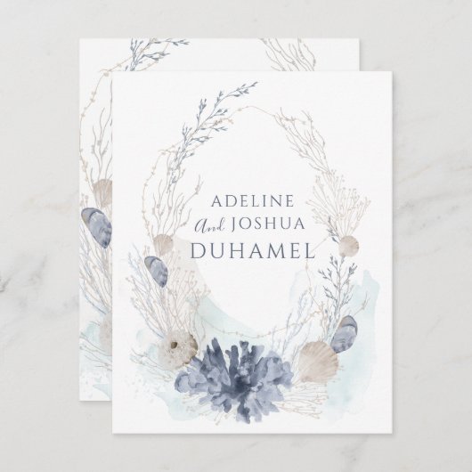 エテリアール沿岸コーラルシーシェルカップル ノートカード (正面/裏面)