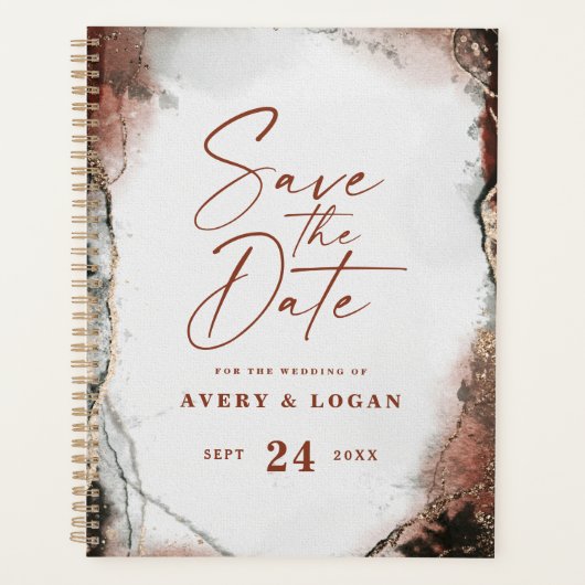 エテリア素朴秋燃えたオレンジ結婚の計画 プランナー手帳 (正面)