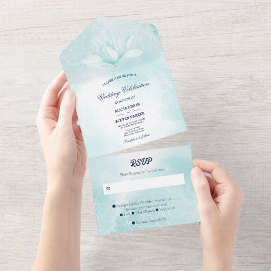 エテリア・マグノリア結婚フラワー オールインワン招待状 (貼ってはがせる)