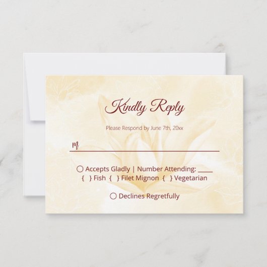 エテリア・マグノリア結婚フラワー 出欠カード (正面)