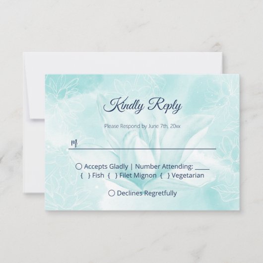 エテリア・マグノリア結婚フラワー 出欠カード (正面)