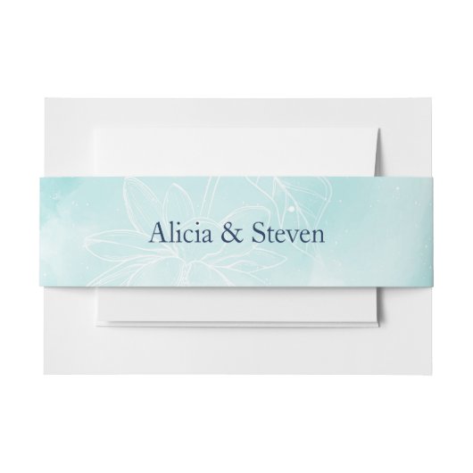 エテリア・マグノリア結婚フラワー 招待状ベリーバンド (正面例)