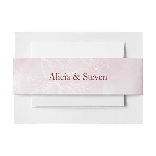 エテリア・マグノリア結婚フラワー 招待状ベリーバンド (正面例)