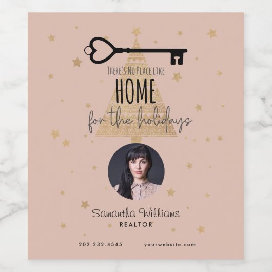 エテ企業の実在ート不動産仲介業者ホリデーポストカード ワインラベル (シングルラベル)