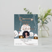 エテ企業の実在ート不動産仲介業者ホリデーポストカード 箔シーズンポストカード (立ち正面)