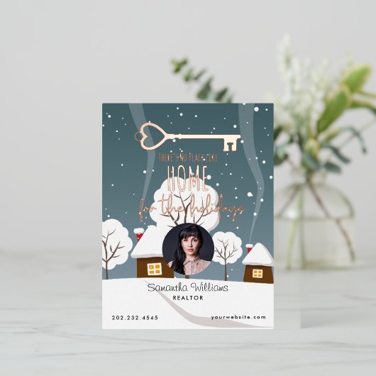 エテ企業の実在ート不動産仲介業者ホリデーポストカード 箔シーズンポストカード (立ち正面)