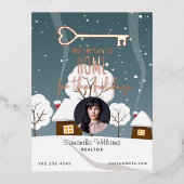 エテ企業の実在ート不動産仲介業者ホリデーポストカード 箔シーズンポストカード (正面)