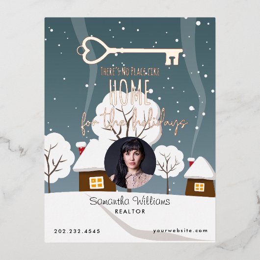 エテ企業の実在ート不動産仲介業者ホリデーポストカード 箔シーズンポストカード (正面)