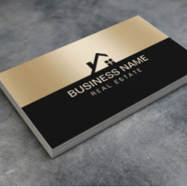 エテ実在ィーモダントハウスロゴブラック&金ゴールド 名刺