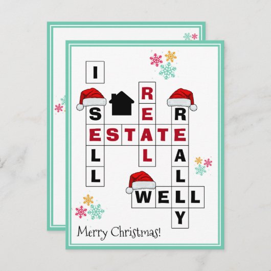 エテ実在ス不動産仲介業者マーケティングクリスマス ポストカード (正面/裏面)