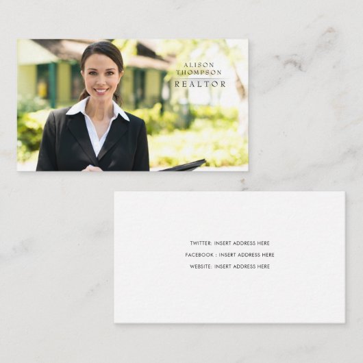 エテ実在ス不動産仲介業者不動産写真アポイントメント 名刺 (正面/裏面)