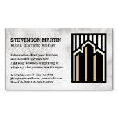 エテ実在ス建物のロゴ |大理石 マグネット名刺 (正面)