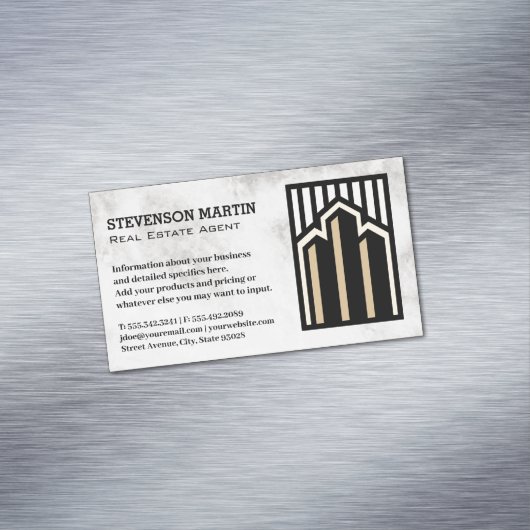 エテ実在ス建物のロゴ |大理石 マグネット名刺 (インサイチュ)