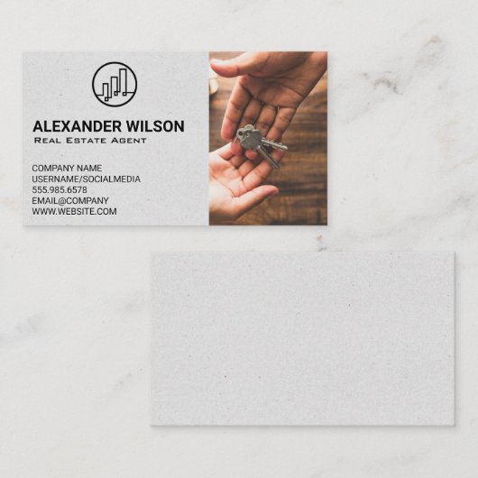 エテ実在ス建物ロゴ | 鍵手渡し 名刺 (正面/裏面)