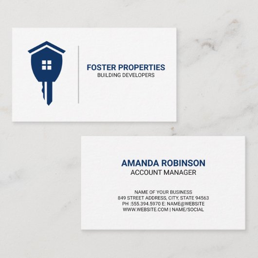 エテ実在ス鍵ロゴ | プロパティ 名刺 (正面/裏面)