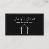 エテ実在モダンス白黒ミニマル不動産仲介業者 名刺 (正面)