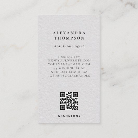 エテ実在ートエンボスフェイク白黒Classy Photo 名刺 (裏面)