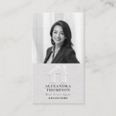 エテ実在ートエンボスフェイク白黒Classy Photo 名刺 (正面)