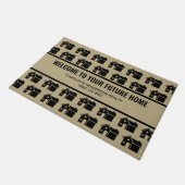 エテ実在ートオープンハウスブラックアンドタンウェルカム ドアマット (アングル)