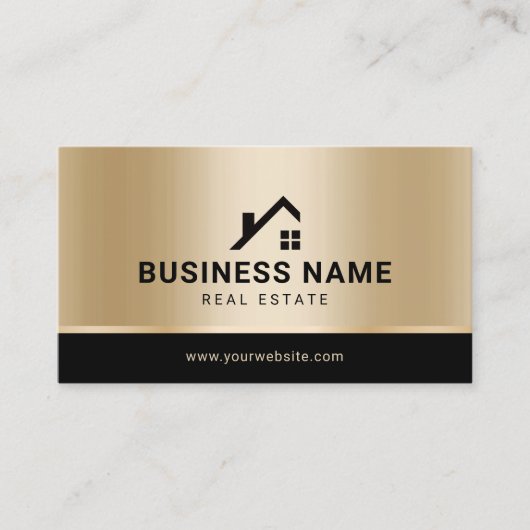 エテ実在ートカスタム金ゴールドモダン不動産仲介業者 名刺 (正面)