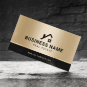 エテ実在ートカスタム金ゴールドモダン不動産仲介業者 名刺