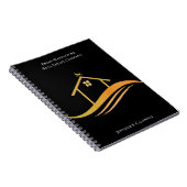 エテ実在ートシックブラック金ゴールドパーソナライズされた不動産仲介業者 ノートブック (右側)