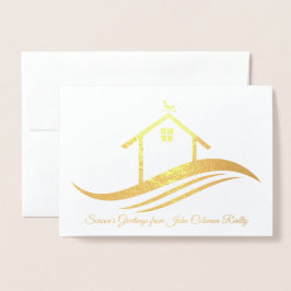 エテ実在ートシーズンズ挨拶エレガント金ゴールド 箔カード