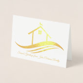 エテ実在ートシーズンズ挨拶エレガント金ゴールド 箔カード (正面)