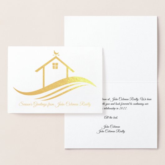 エテ実在ートシーズンズ挨拶エレガント金ゴールド 箔カード (ディスプレー)