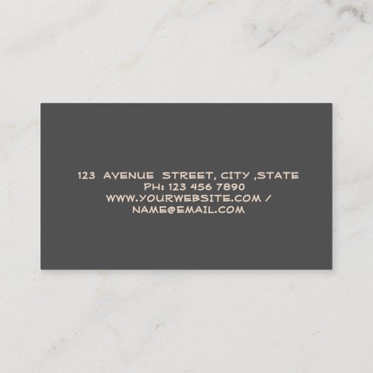 エテ実在ートストライプの金ゴールドハウスルーフグレイ 名刺 (裏面)